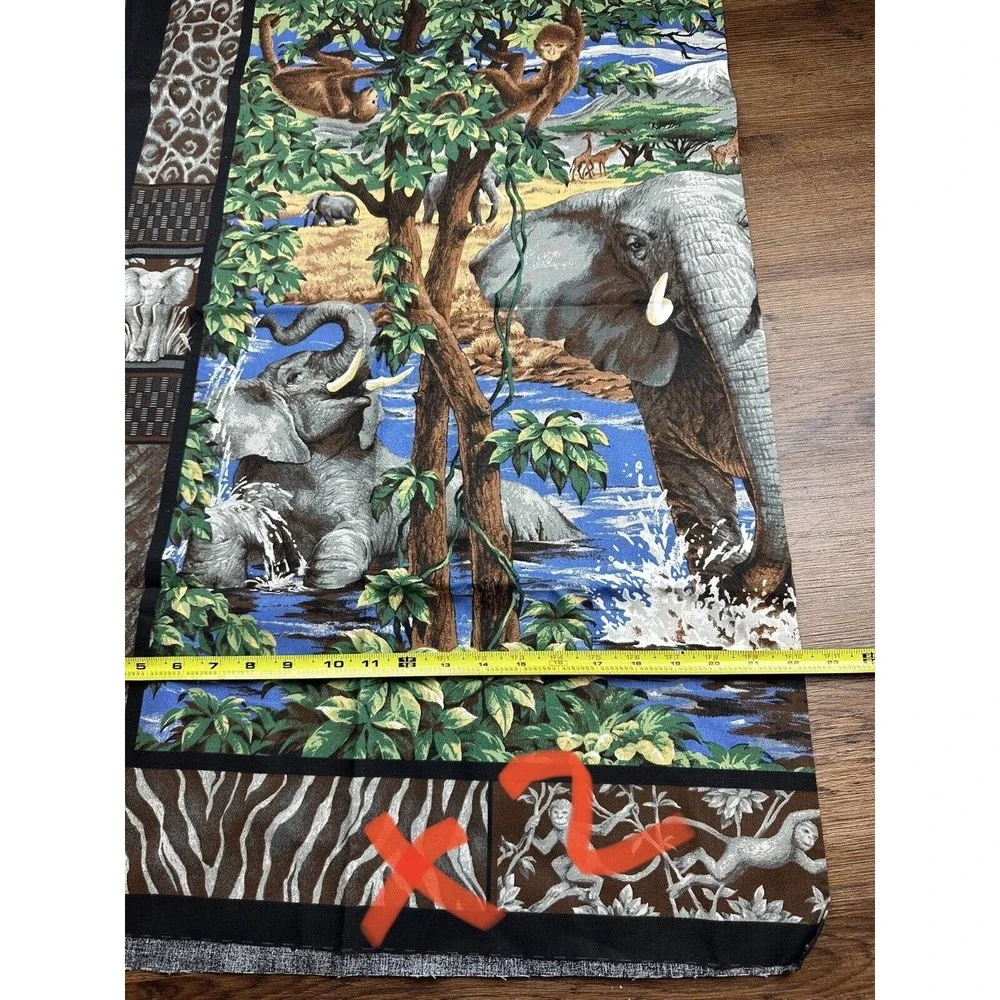Vintage Waverly Fabric Animal Walk Jungle Safari Childrens Print Nursery Pillows